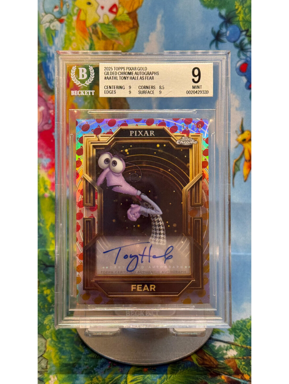 Tony Hale Fear 2025 Topps Pixar Gold AA-THL Auto /99 BGS 9